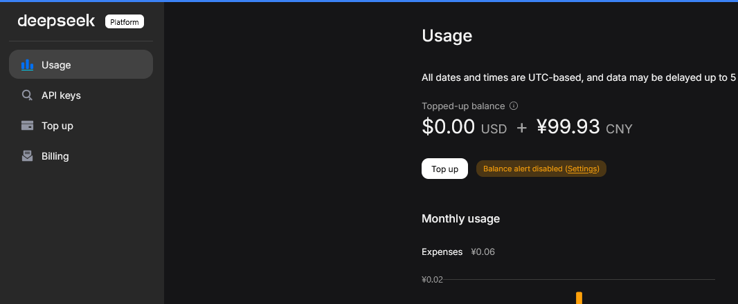DeepSeek API Usage Dashboard